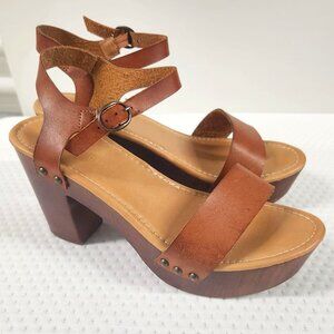 Brown Platform Sandal Heels